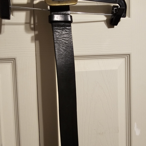 Ralph Lauren Black Belt with Brass Buckle - Picture 2 of 2